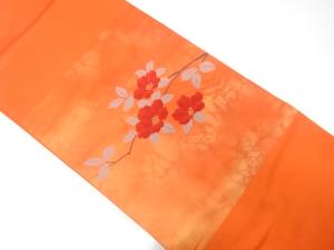 椿模様織り出し　名古屋帯